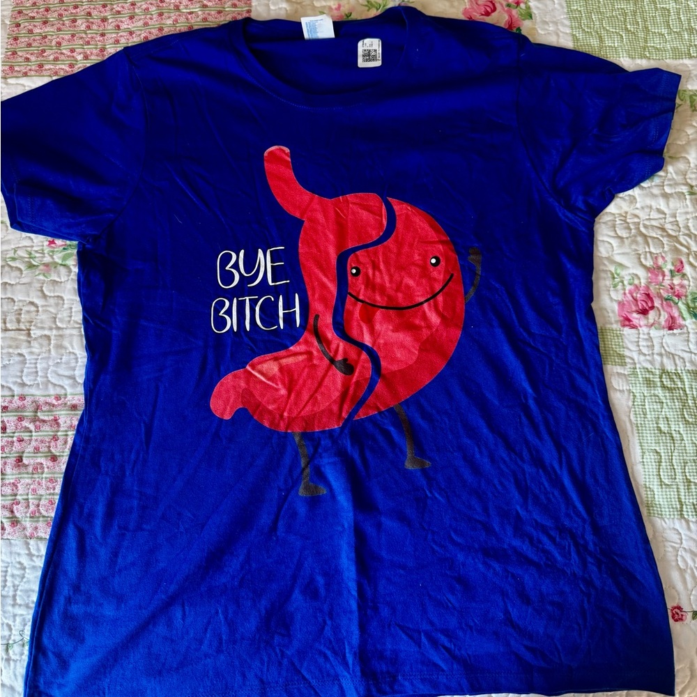 Woman’s blue funny bypass T-shirt